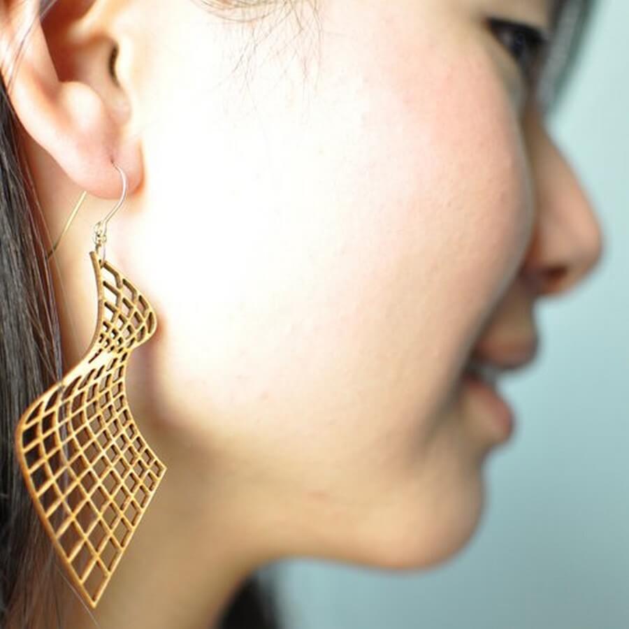 Wooden Earrings #2 - Laser Cutting Designs & Ideas