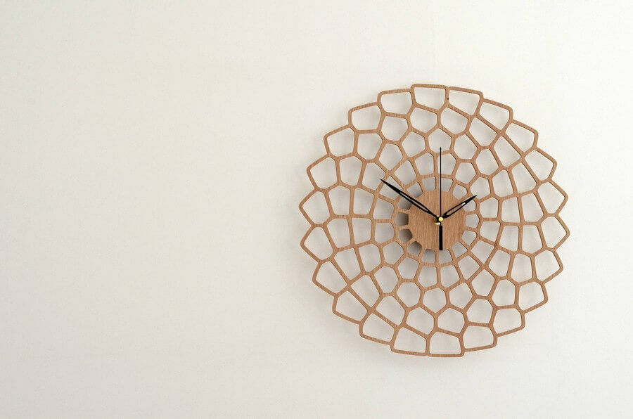 Wooden Wall Clock #6 - Laser Cutting Designs & Ideas