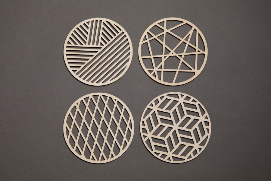Wooden Coasters #2 - Laser Cutting Designs & Ideas