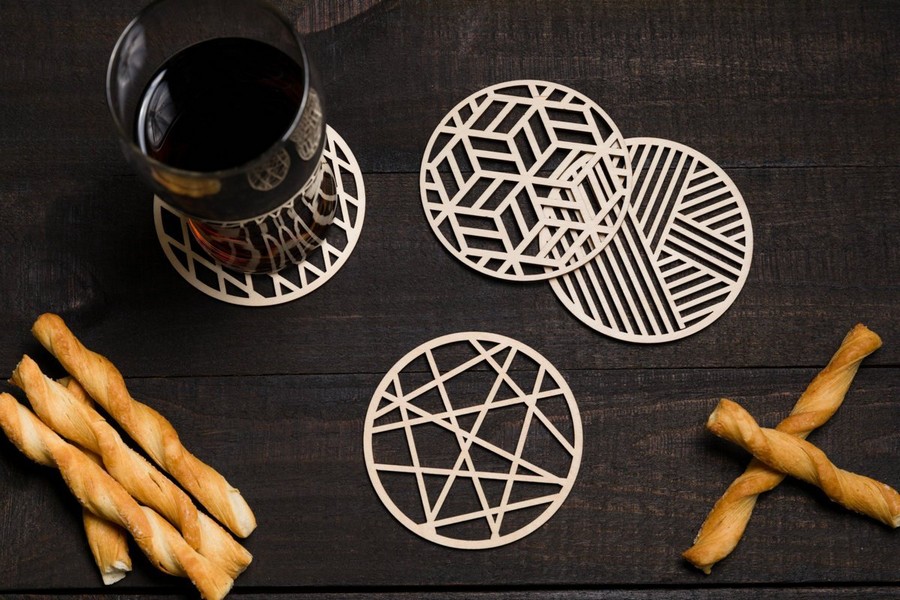 Wooden Coasters #2 - Laser Cutting Designs & Ideas
