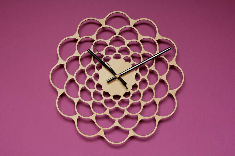 Wooden Wall Clock #2 - Laser Cutting Designs & Ideas