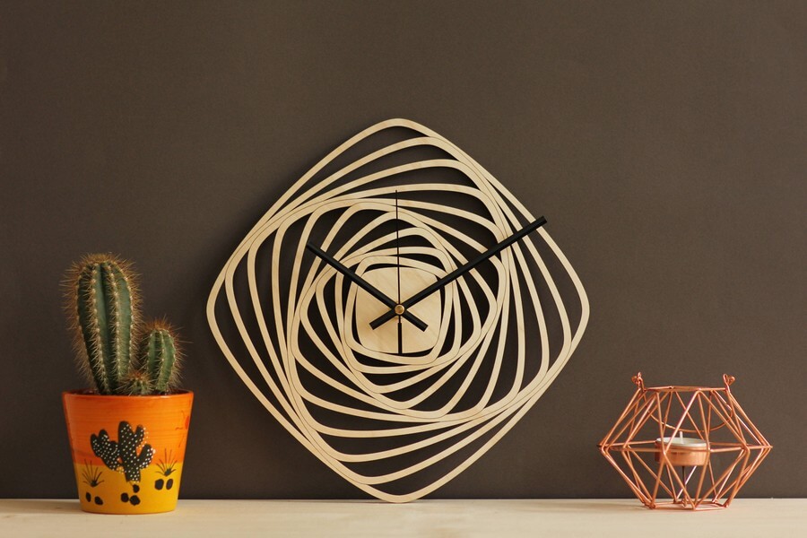 Wooden Wall Clock #3 - Laser Cutting Designs