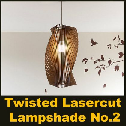 Twisted Lasercut Lampshade No.2 - Parametric Design