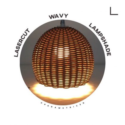 Lasercut Wavy Lampshade - Laser Cut Design