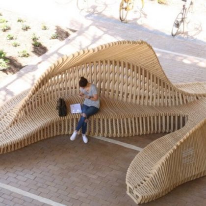 Articulated Timber Ground Parametric Public Furniture