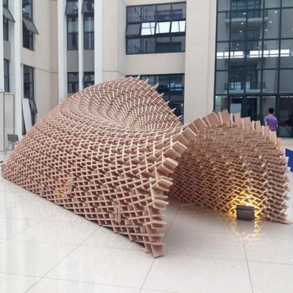 Plywood Pavilion Parametric Design with grasshopper3d and digital fabrication