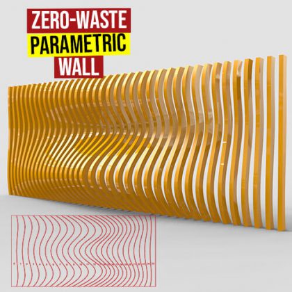 Zero-Waste Parametric Wall Grasshopper3d