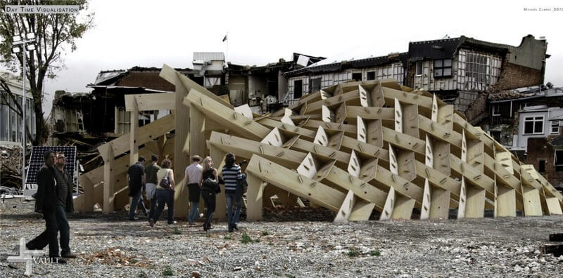 WikiVault reciprocal frame structure