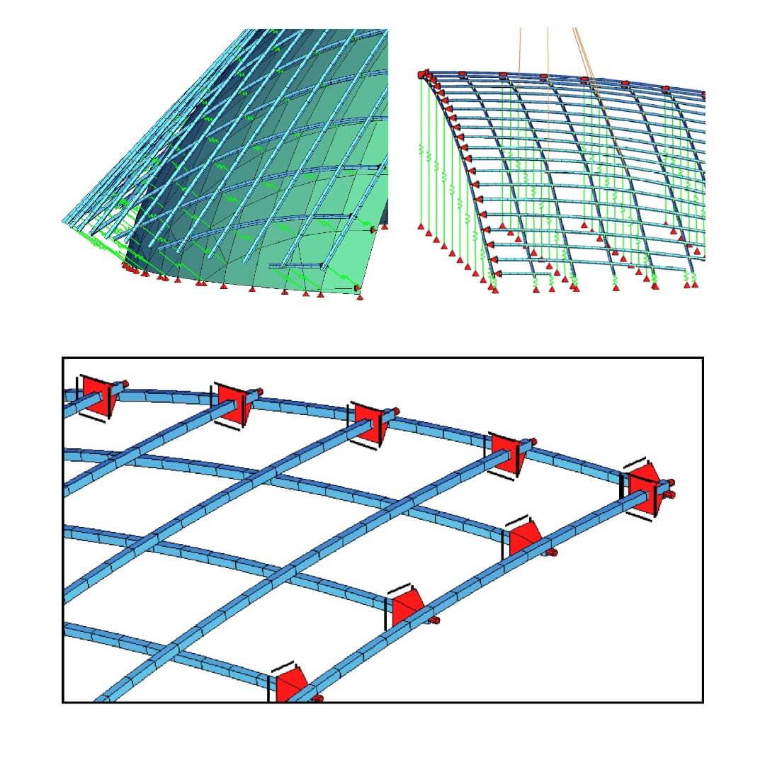 Strained Grid Shells