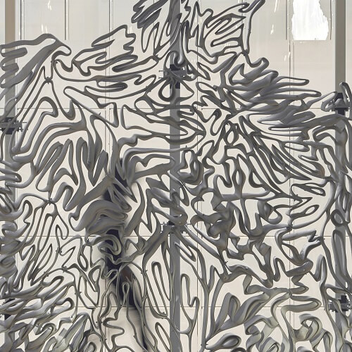 metal facade with 3D-printed mould