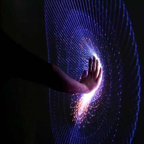 Antrum graphical luminous interactive installation