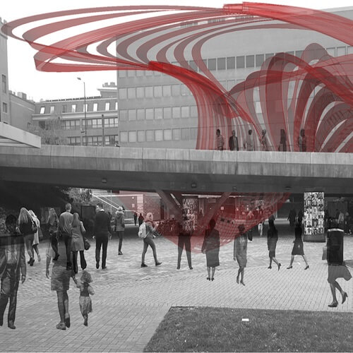 Feather-inspired social media data processing for generating developable surfaces: Prototyping an aﬀective architecture