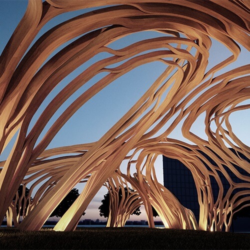 GluLamb Grasshopper3d Plugin for modelling free-form timber structures