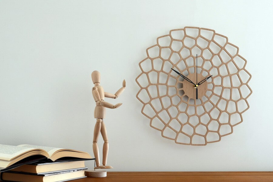 Wooden Wall Clock #6 - Laser Cutting Designs & Ideas