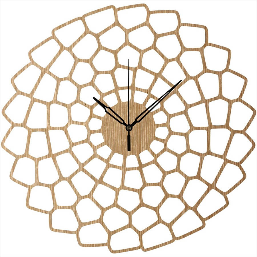 Wooden Wall Clock #6 - Laser Cutting Designs & Ideas