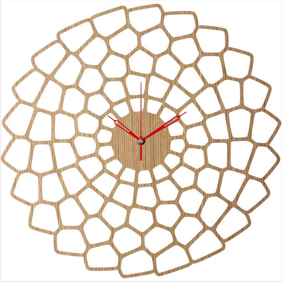 Wooden Wall Clock #6 - Laser Cutting Designs & Ideas