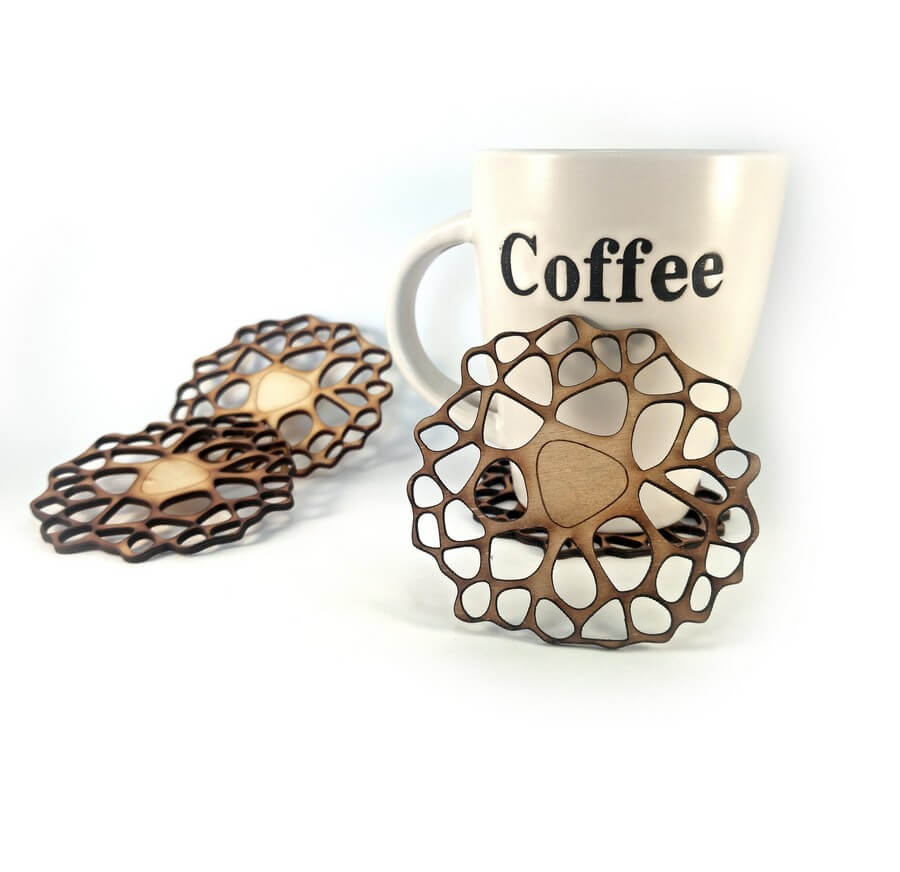 Wooden Coasters #3 - Laser Cutting Designs & Ideas