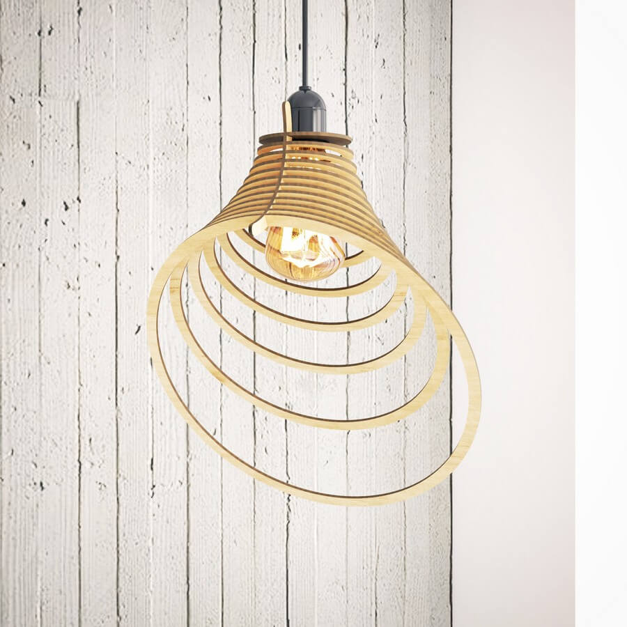 Wooden Pendant Lamp #1: Laser Cutting Designs & Ideas