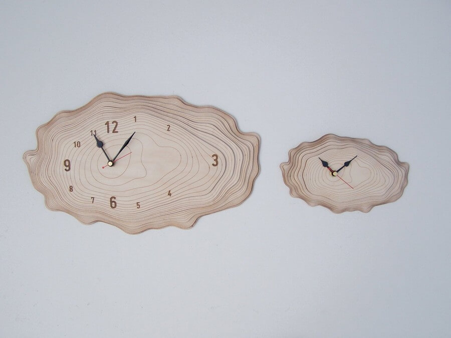 Wooden Wall Clock #4 - Laser Cutting Designs & Ideas