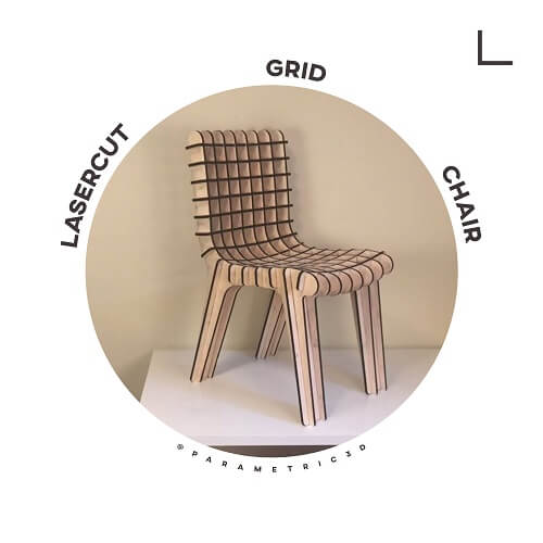 Lasercut Grid Chair - Parametric Design